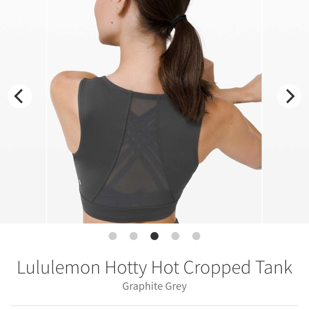 Graphite grey lululemon hotty hot cropped tank